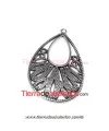 Colgante Filigrana Gota 50x30mm con Anilla, Plateado