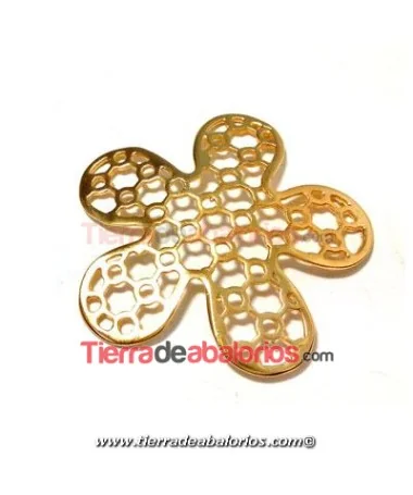 Colgante Flor 50mm, Dorado