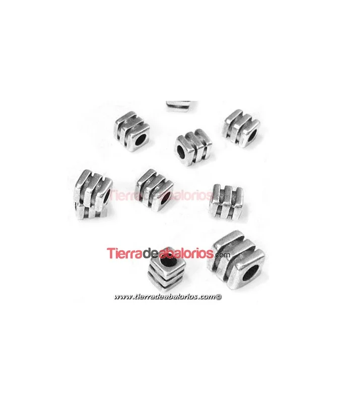 Tubo 4x3mm Agujero 1,6mm, Plateado