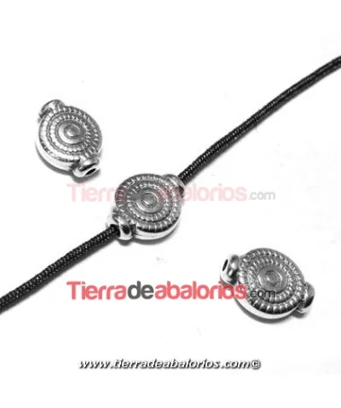 Entrepieza Caracola 10x8mm Agujero 1,1mm, Plateada Entrepieza Caracola 10x8mm Agujero 1,1mm, Plateada