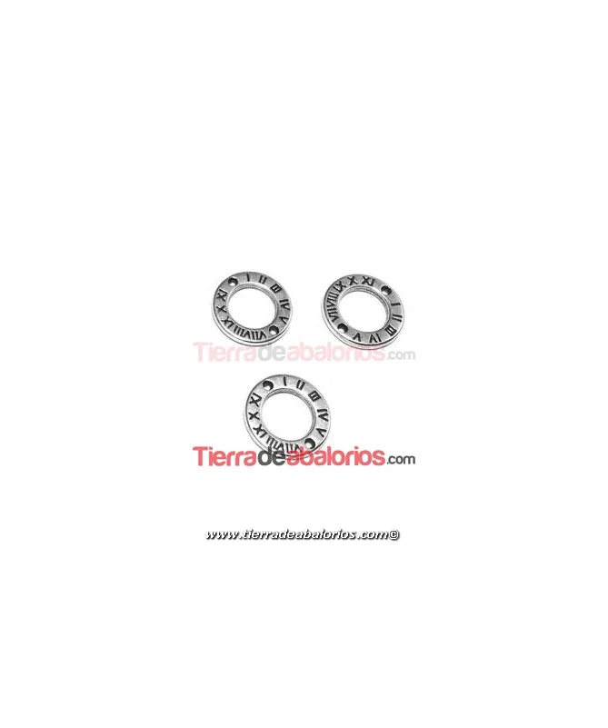 Conector Circulo Números Romanos 11,5mm, Plateada