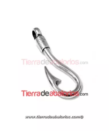 Cierre Anzuelo 37x13mm Agujero 4,8mm, Plateado