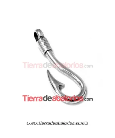 Cierre Anzuelo 37x13mm Agujero 4,8mm, Plateado Cierre Anzuelo 37x13mm Agujero 4,8mm, Plateado