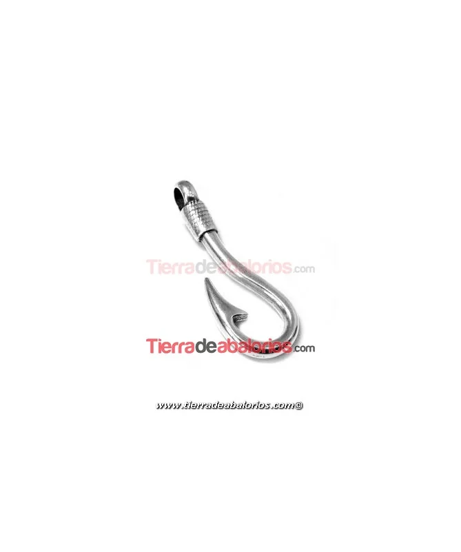 Cierre Anzuelo 37x13mm Agujero 4,8mm, Plateado