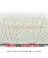 Algodón Redondo Encerado Metalizado 1mm, Blanco Perlado