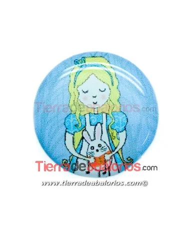 Adhesivo Redondo 20mm Alicia en el País de las Maravillas