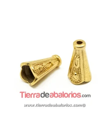 Capuchón Cónico 12x7mm Agujero 5mm, Dorado Capuchón Cónico 12x7mm Agujero 5mm, Dorado