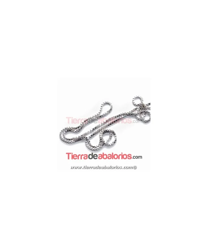 Cadena Veneciana 1mm, Plata de Ley (por metro)