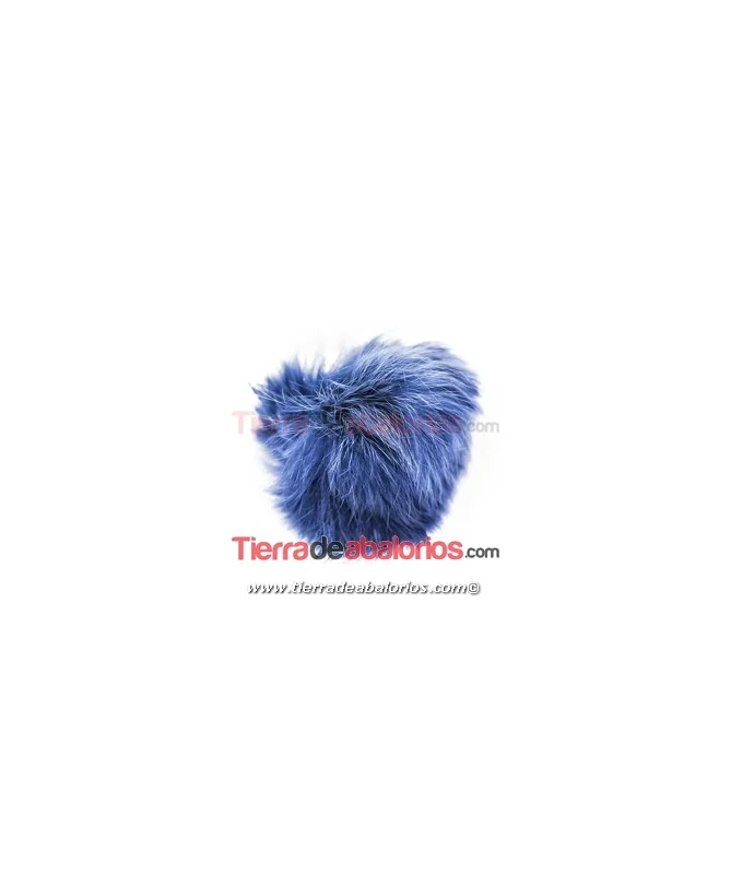 Pompón de Conejo 60mm Azul Petróleo