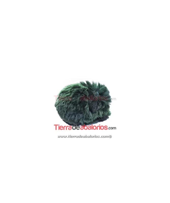 Pompón de Conejo 60mm Verde Inglés