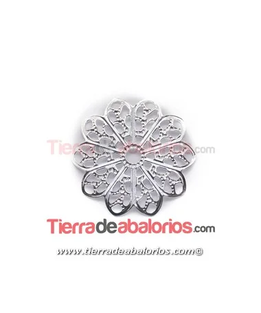 Filigrana Flor 10 Pétalos 19mm, Plateada