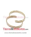 Pulsera Irregular 60mm, Ancho 7mm, Dorada