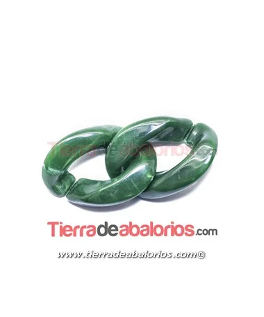 Eslabón Acrílico 28x20mm Verde Botella