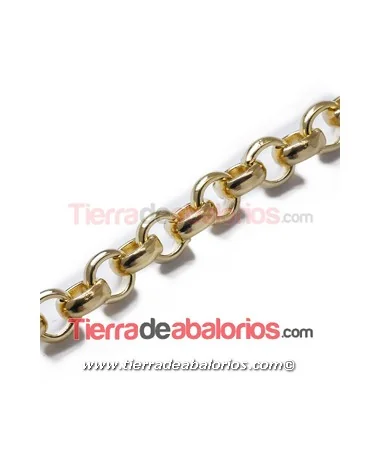 Cadena Eslabón Rulot 10x4mm, Dorada (metro) Cadena Eslabón Rulot 10x4mm, Dorada (metro)