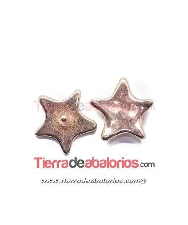 Estrella 28mm para Brazalete con Pin y Silicona, Oro Rosa