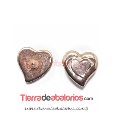 Corazón 25mm para Brazalete con Pin y Silicona, Oro Rosa