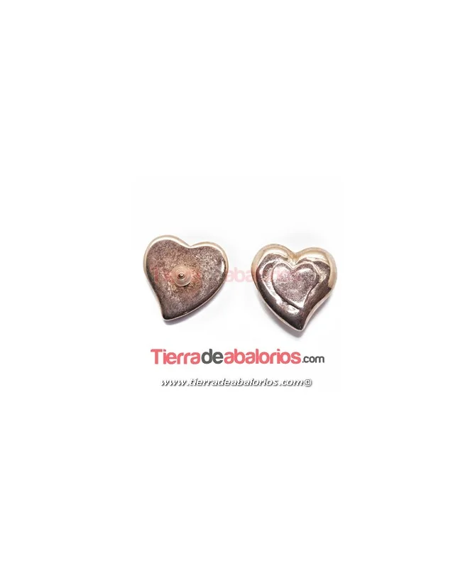 Corazón 25mm para Brazalete con Pin y Silicona, Oro Rosa