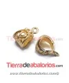 Tubo con Anilla para Colgar 8x10mm, Agujero 6x5mm, Dorado