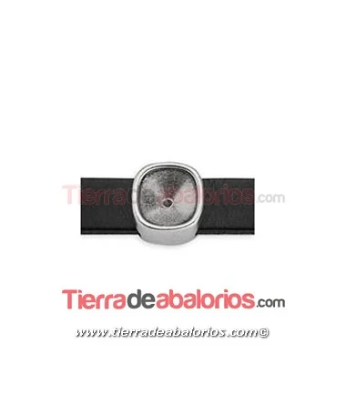 Entrepieza para Cabujón Swarovski 10mm, Plateada