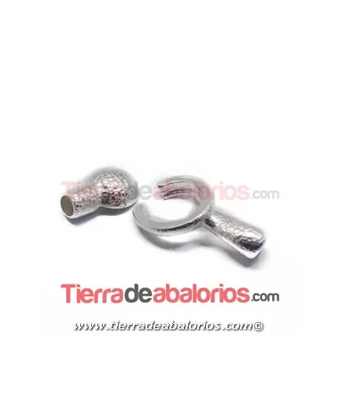 Cierre con Imán para Base de Cabujón de 13mm Plateado Rugoso Cierre con Imán para Base de Cabujón de 13mm Plateado Rugoso