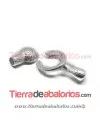 Cierre con Imán para Base de Cabujón de 13mm Plateado Rugoso