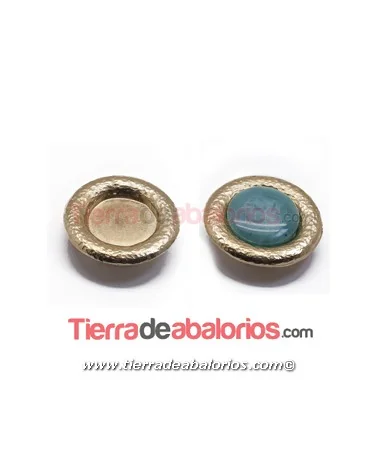 Pieza para Cierre 21mm y Cabujón de 13mm Dorado Rugoso