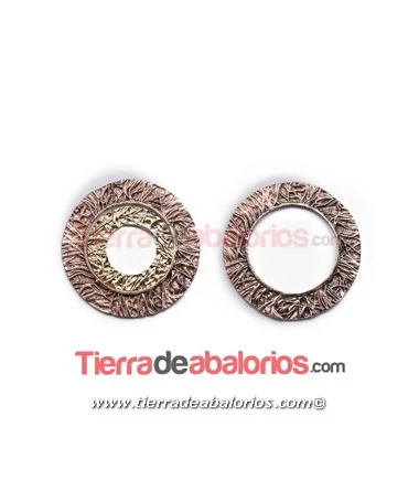 Aro Rústico 36mm Agujero Central 22mm, Cobre Aro Rústico 36mm Agujero Central 22mm, Cobre