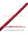 Bola Rondel Facetada 8x6mm Agujero 1,5mm Roja