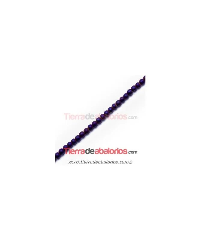 Hematite Bola 5mm Agujero 1,2mm Morado Tornasolado Met.