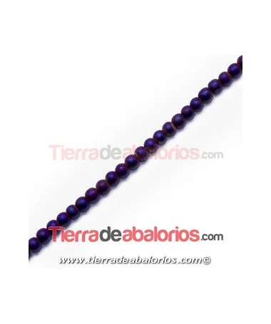 Hematite Bola 5mm Agujero 1,2mm Morado Tornasolado Met.