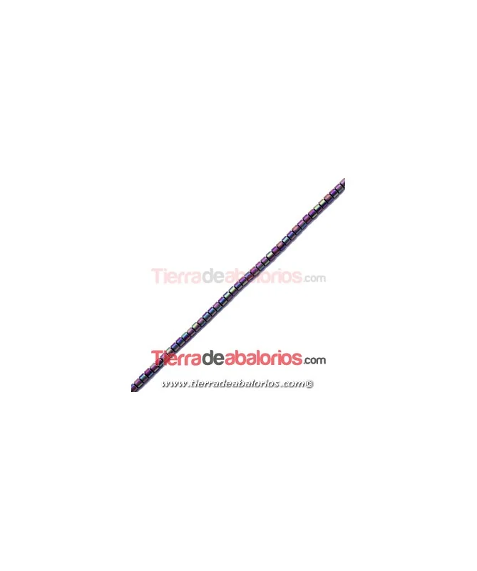 Hematite Canutillo 3x3mm Agujero 0,4mm Multicolor