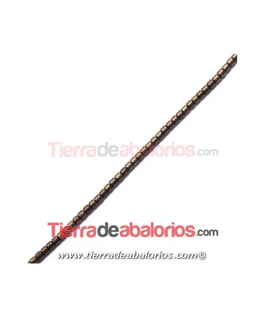 Hematite Canutillo 3x3mm Agujero 0,4mm Ocre Oscuro Met.