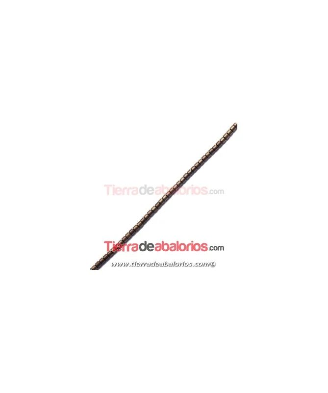 Hematite Canutillo 3x3mm Agujero 0,4mm Ocre Oscuro Met.