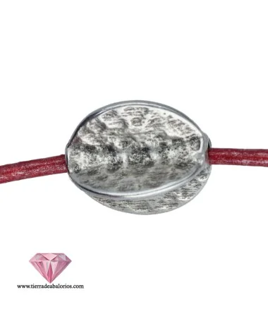 Entrepieza Rugosa 14x13mm Agujero 2mm, Plateada