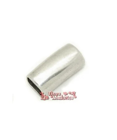 Entrepieza Regaliz Tubo 28x14mm Agujero 10x6mm, Plateado