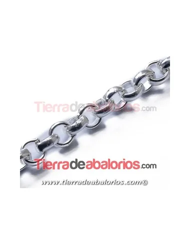 Cadena Eslabón Rulot 10x4mm, Plateada (metro) Cadena Eslabón Rulot 10x4mm, Plateada (metro)