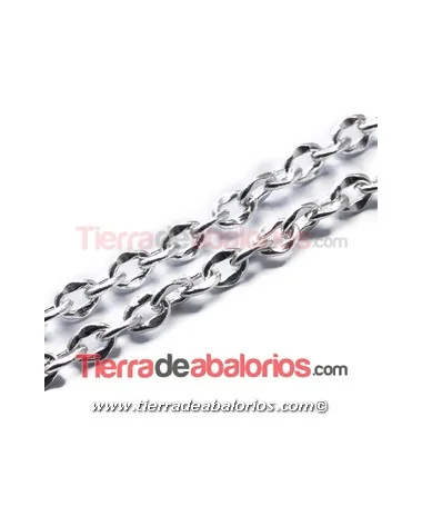 Cadena Oval Eslabón Irregular 8x6mm, Plateado (metro) Cadena Oval Eslabón Irregular 8x6mm, Plateado (metro)