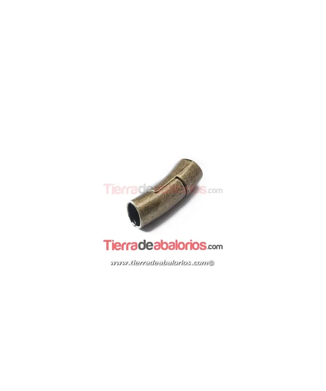 Cierre Tubo Curvo con Imán 26x8mm, Agujero 7mm, Oro Viejo