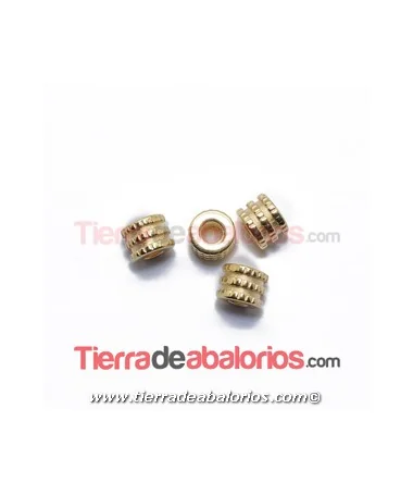 Tubo Triple 6,6x5mm, Agujero 2,9mm, Dorado Tubo Triple 6,6x5mm, Agujero 2,9mm, Dorado