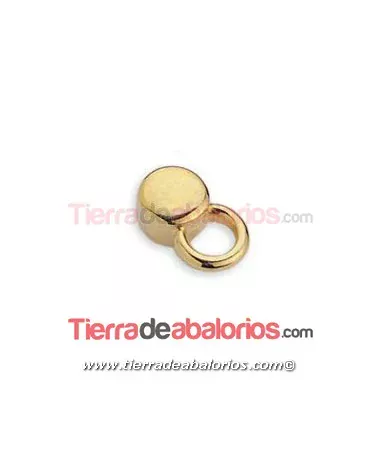 Pieza para Cuero 13x8mm con Anilla para Colgante, Dorada Pieza para Cuero 13x8mm con Anilla para Colgante, Dorada