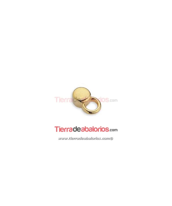 Pieza para Cuero 13x8mm con Anilla para Colgante, Dorada