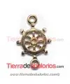 Conector Timón 32x21mm con 2 Anillas, Dorado