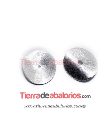 Moneda Curvada 12mm, Agujero Centro 1,3mm Plata Matizada Moneda Curvada 12mm, Agujero Centro 1,3mm Plata Matizada