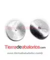Moneda Curvada 12mm, Agujero Centro 1,3mm Plata Matizada