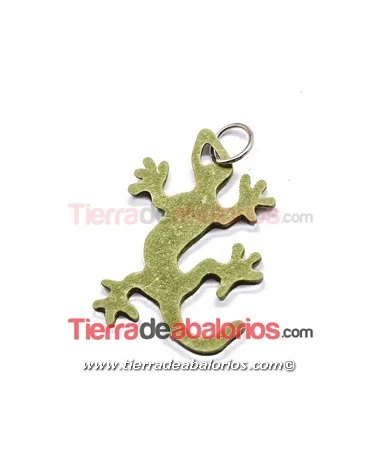 Lava Etna Colgante Lagartija Ibiza 37x26mm Verde Camuflaje