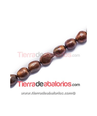 Perla Cultivada Barroca Irregular 14x12mm Cobre