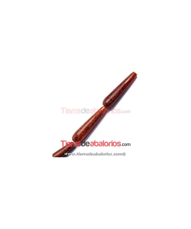 Agata de Fuego Gota Facetada 40x10mm Agujero 2mm