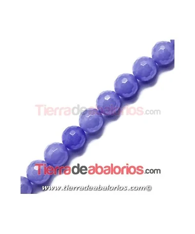 Jade Bola Facetada 12mm Agujero 1,5mm Lila