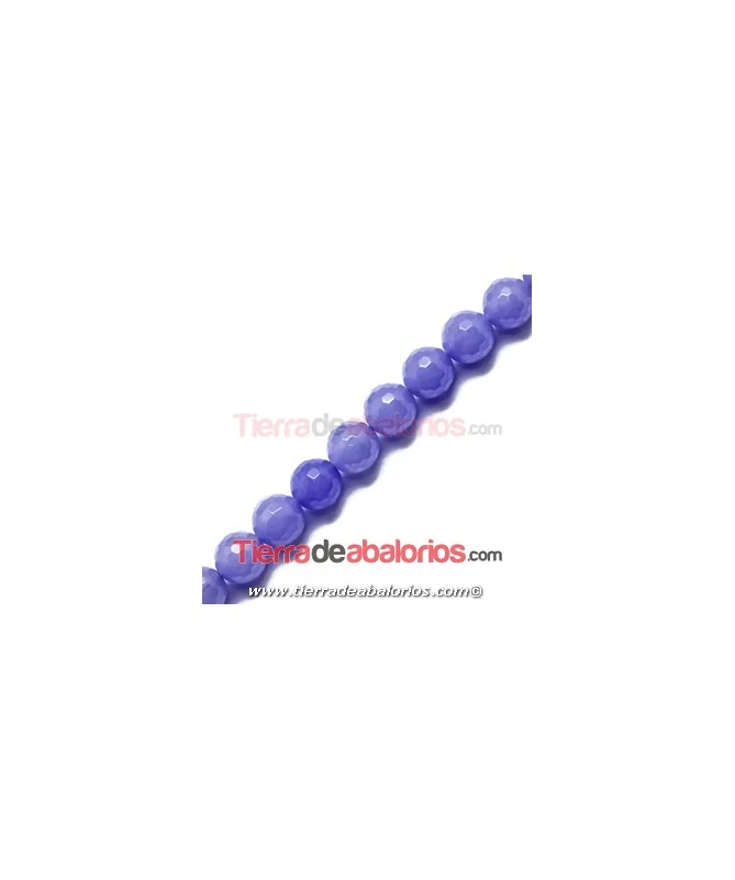 Jade Bola Facetada 12mm Agujero 1,5mm Lila