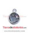 Colgante Cristal Facetado 8mm Black Diamond, Plateado